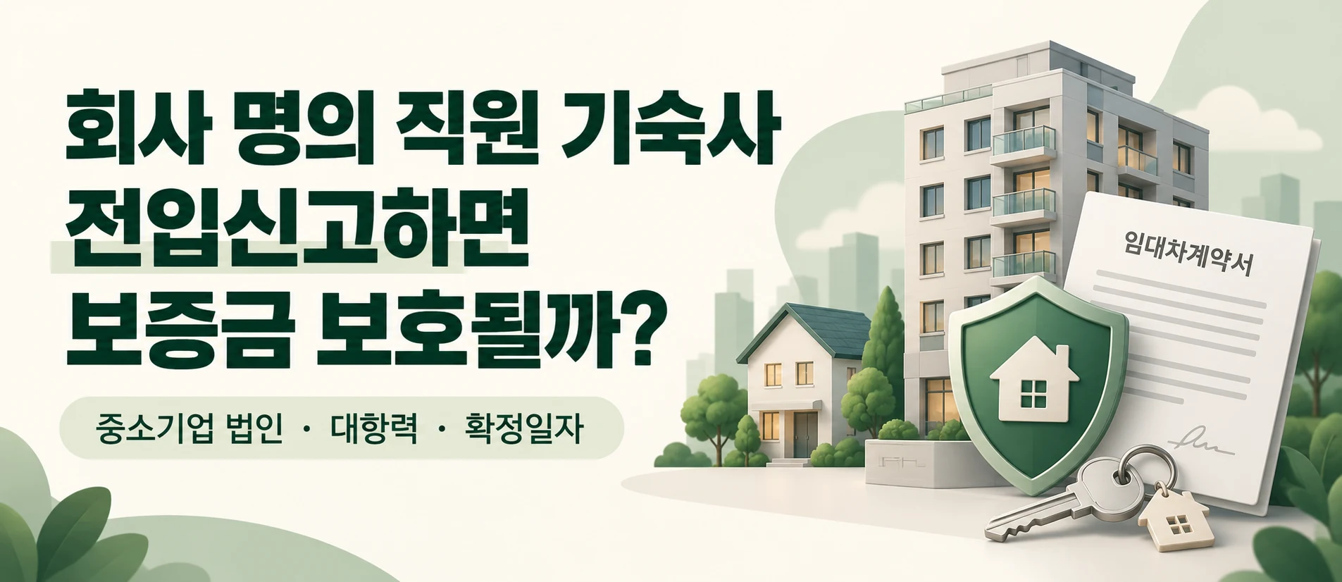 회사 명의 직원 기숙사, 전입신고하면 보증금을 보호받을 수 있을까요?